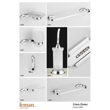 FEMAN - SERIE ACCESSORI DAMA 8pz con STRASS CROMO - su FESEA online - fesea.shop
