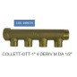 COLLETTORE OTTONE MF da 1"00 con 4 DERIVAZIONI da 1/2"M
