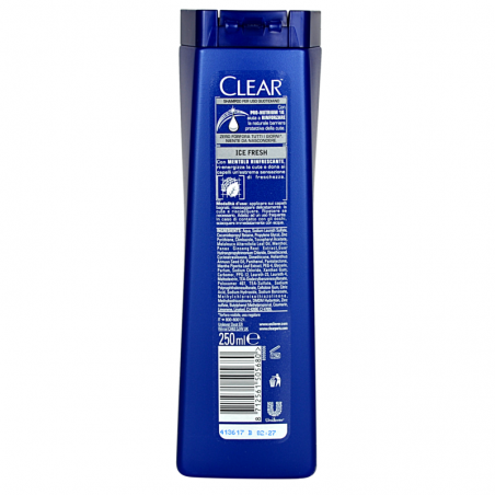 CLEAR - ICE FRESH CAPELLI NORMALI CLEAR MEN SHAMPOO 250ml - a soli 1,80 € su FESEA online - fesea.shop