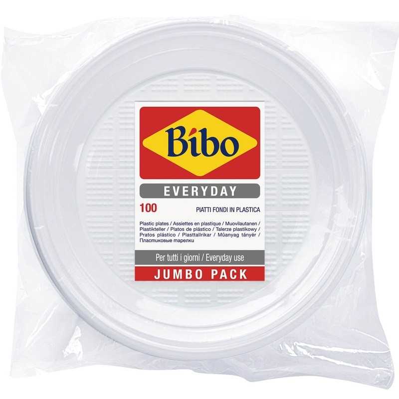 BIBO - BIBO 100 PIATTI FONDI Ø 205mm in PLASTICA BIANCA - a soli 3,40 € su FESEA online - fesea.shop