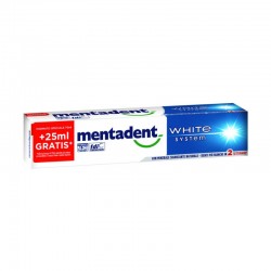 MENTADENT - DENTIFRICIO MENTADENT WHITE SYSTEM 75+25ml - a soli 1,60 € su FESEA online - fesea.shop