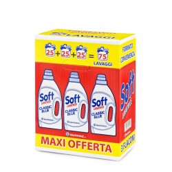 SOFT - Confezione 3pz da 1625ml SOFT DETERSIVO LIQUIDO BUCATO LAVATRICE CLASSIC BLUE - a soli 5,50 € su FESEA online - fesea....