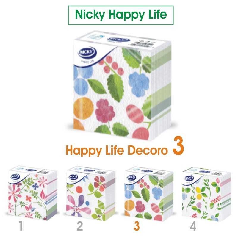NICKY - TOVAGLIOLI DECORO D3 33x33 1 VELO NICKY HAPPY LIFE 70pz - a soli 1,50 € su FESEA online - fesea.shop