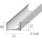 MONTANTE BK400 C75/37ECO MT4 SINIAT (37/74/40) Spes.re 6/10 Per Cartongesso  Nuovo Codice SAP: 117206 Vecchio Codice: BK400