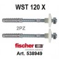 FISSA LAVABO WST120X Ø 12 x 60 - M10 x 120 mm fischer Art. 538949 Confezione 2pz