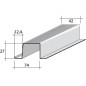 Profilo OMEGA 27 (OE300) MT3 Dimensioni: h27 (alette 12,4mm) 12,4/27/42/27/12,4/74 (Sp. 6/10) Cod.SAP: 117275