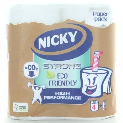 NICKY - NICKY CARTA IGIENICA STRONG ECO FRIENDLY 3Veli 4Rotoli 200strappi - a soli 2,40 € su FESEA online - fesea.shop