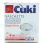 CUKI VASCHETTE ALLUMINIO (T21) ultra forza con COPERCHI Trasparenti LT 0,12 (cm Ø 8,5 x H3,9) per SUGHI 15pezzi