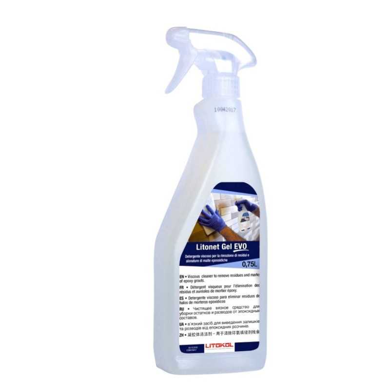 LITOKOL - Litonet Gel EVO - LT 0,75 Detergente liquido per la rimozione di residui di alonature di malte epossidiche - a soli...