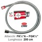Tubo Doccia SPIRAL BLACK FLESSIBILE DOCCIA FF cm 200 Attacco Conico F x  1/2"F FK½"A – FGK½"  2000mm CHROMALUX