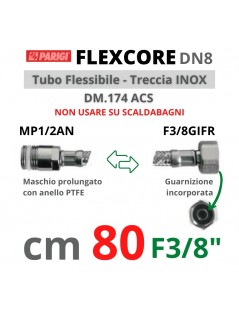 FLESSIBILE INOX M1/2"xF3/8"  80cm FLEXCORE  CX8757101501