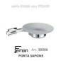 Serie Accessori DAMA con STRASS PORTA SAPONE (Cromo / Vetro)