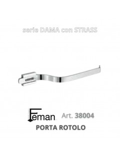 FEMAN - Serie Accessori DAMA con STRASS PORTA ROTOLO (Cromo / Vetro) - su FESEA online - fesea.shop