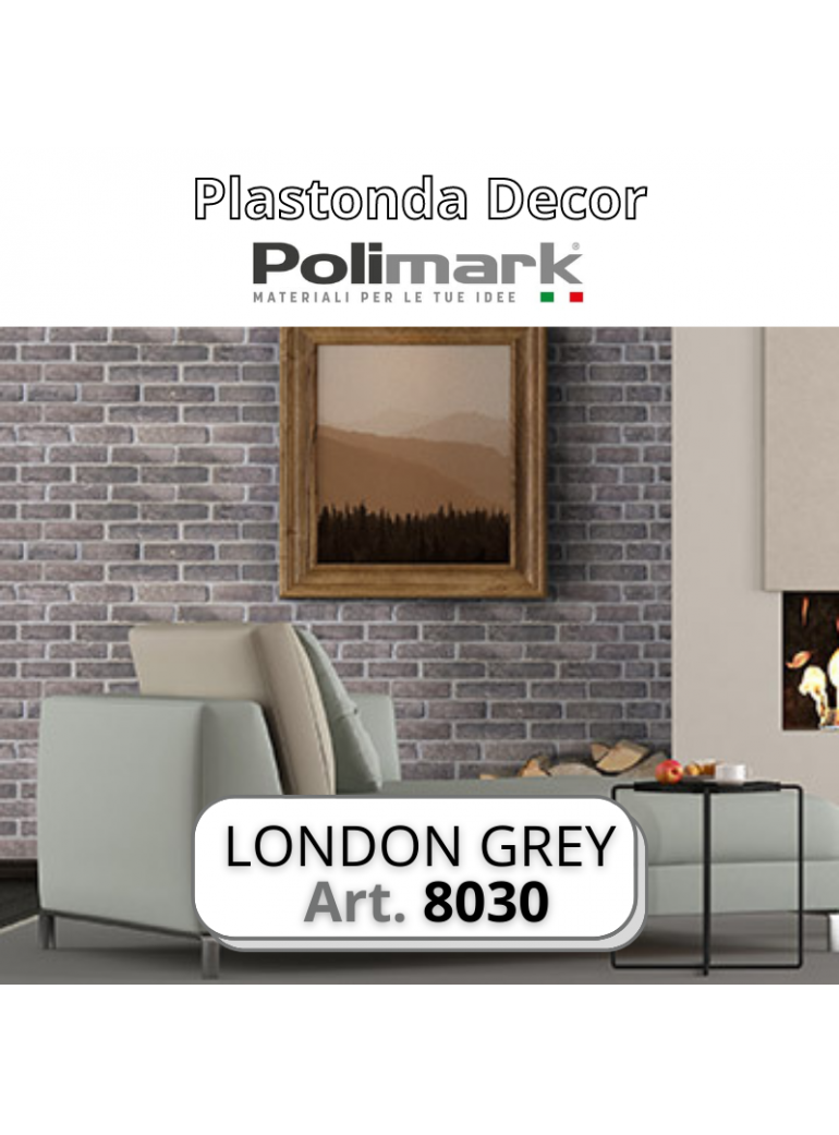 Polimark - Plastonda decor LONDON GREY (8030) PANNELLO DECORATIVO cm 50x100