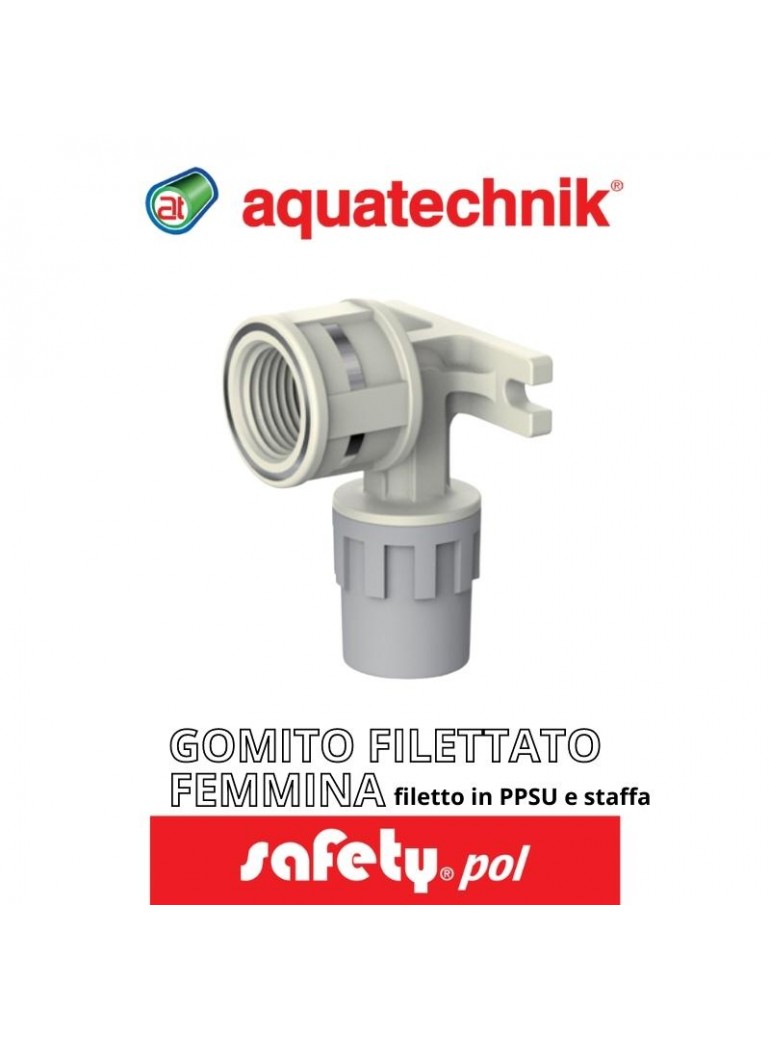 aquatechnik - GOMITO FILETT. F C/STAFFA 1/2"-16 (SAFETY-POL) - su FESEA online - fesea.shop