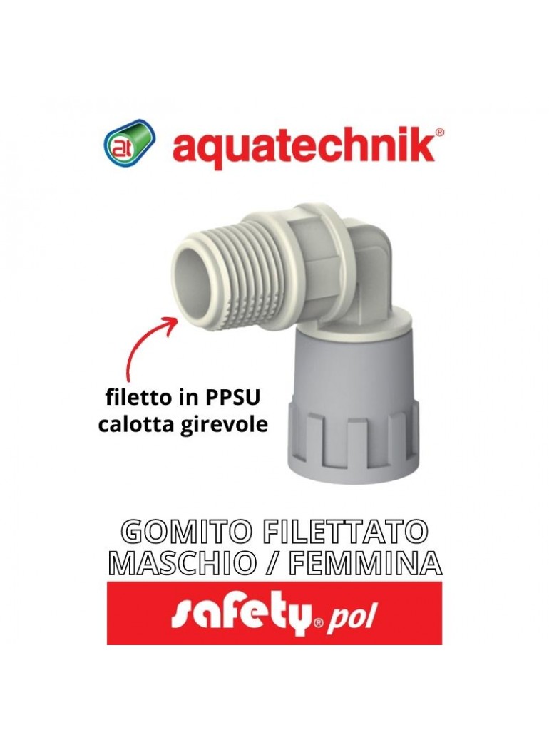 aquatechnik - GOMITO FILETTATO M/F 3/4"-26 (SAFETY-POL) - su FESEA online - fesea.shop