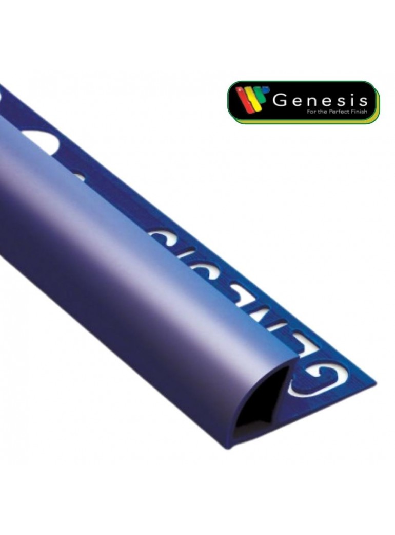 DIMENSIONI PROFILO in PVC ARROTONDATO 10mm Colore:  BLU LUCIDO (05) Lunghezza MT: 2,50 - Genesis