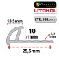 PROFILO in PVC ARROTONDATO 10mm Colore:  BIANCO LUCIDO (100) Lunghezza MT: 2,50