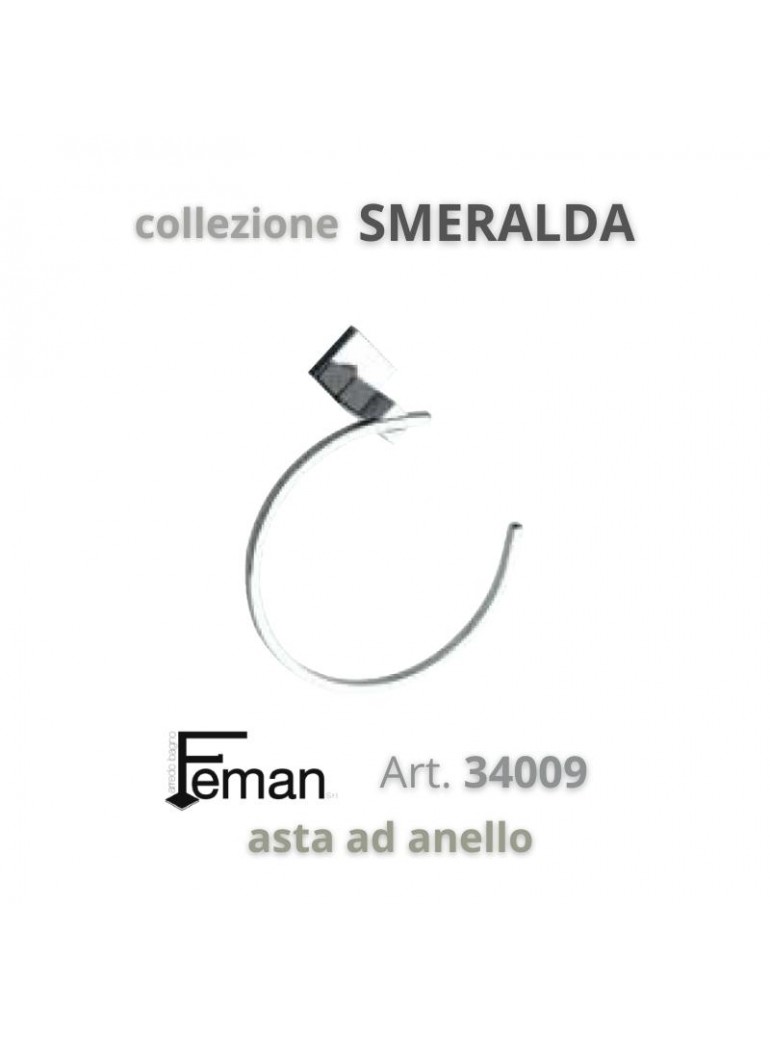 FEMAN - Accessori Bagno Serie SMERALDA asta ad anello - su FESEA online - fesea.shop