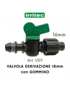 VALVOLA DERIVAZIONE 16mm con GOMMINO Art.VDT (Irritec) (IVVDT2700N00T)