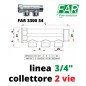 COLLETTORE OTTONE MF 3/4" a 2Vie Semplice ( FAR 3300 34) Int. 36mm