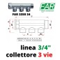 COLLETTORE OTTONE MF 3/4" a 3Vie Semplice ( FAR 3350 34) Int. 36mm