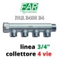 COLLETTORE OTTONE MF 3/4" a 4Vie Semplice ( FAR 3400 34) Int. 36mm