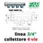 COLLETTORE OTTONE MF 3/4" a 4Vie Semplice ( FAR 3400 34) Int. 36mm