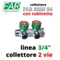 COLLETTORE OTTONE MF 3/4" a 2Vie Con Rubinetti (FAR 3825 34)