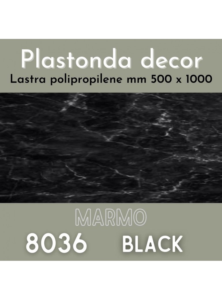 Polimark - Plastonda decor MARMI (8036) PANNELLO DECORATIVO cm 50x100 MARMO “BLACK”