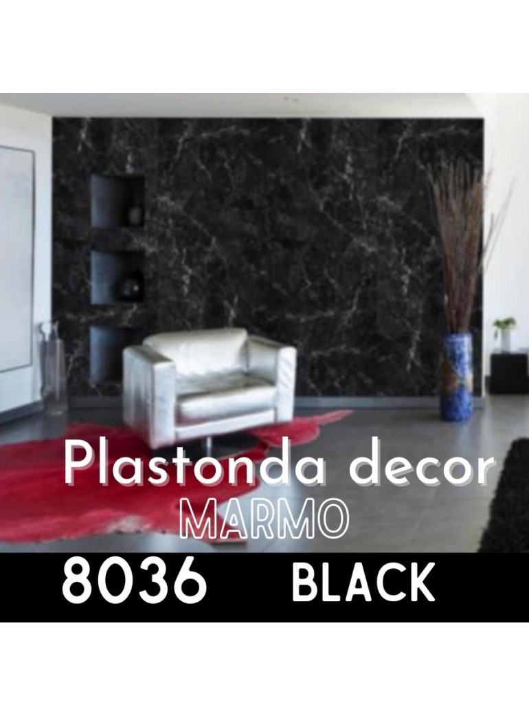 Polimark - Plastonda decor MARMI (8036) PANNELLO DECORATIVO cm 50x100 MARMO “BLACK”