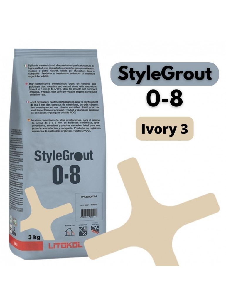 StyleGrout 0-8 - Ivory 3 (3kg)