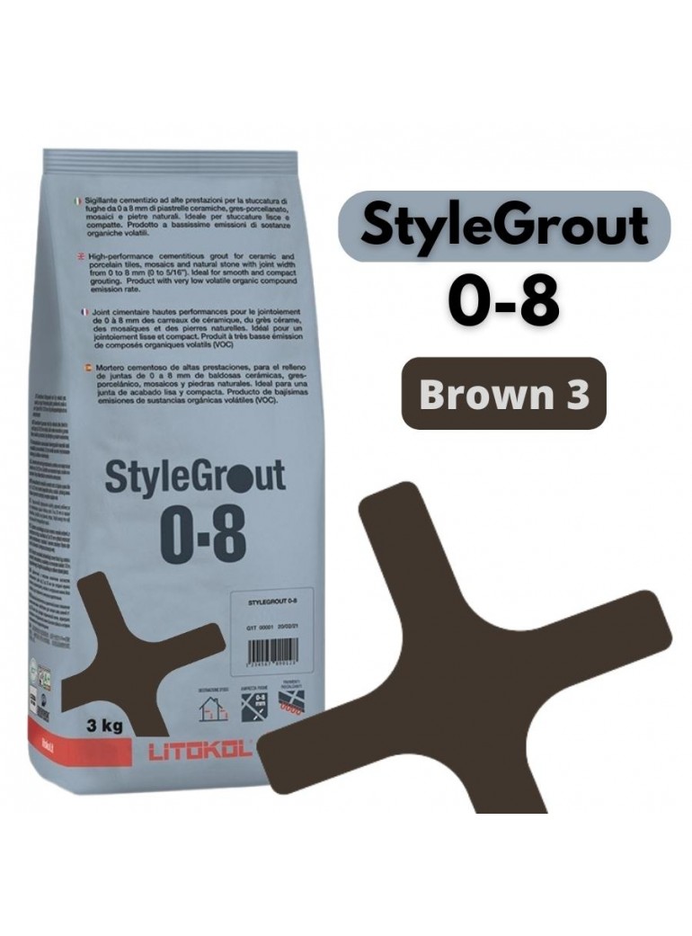 StyleGrout 0-8 - Brown 3 (3kg)