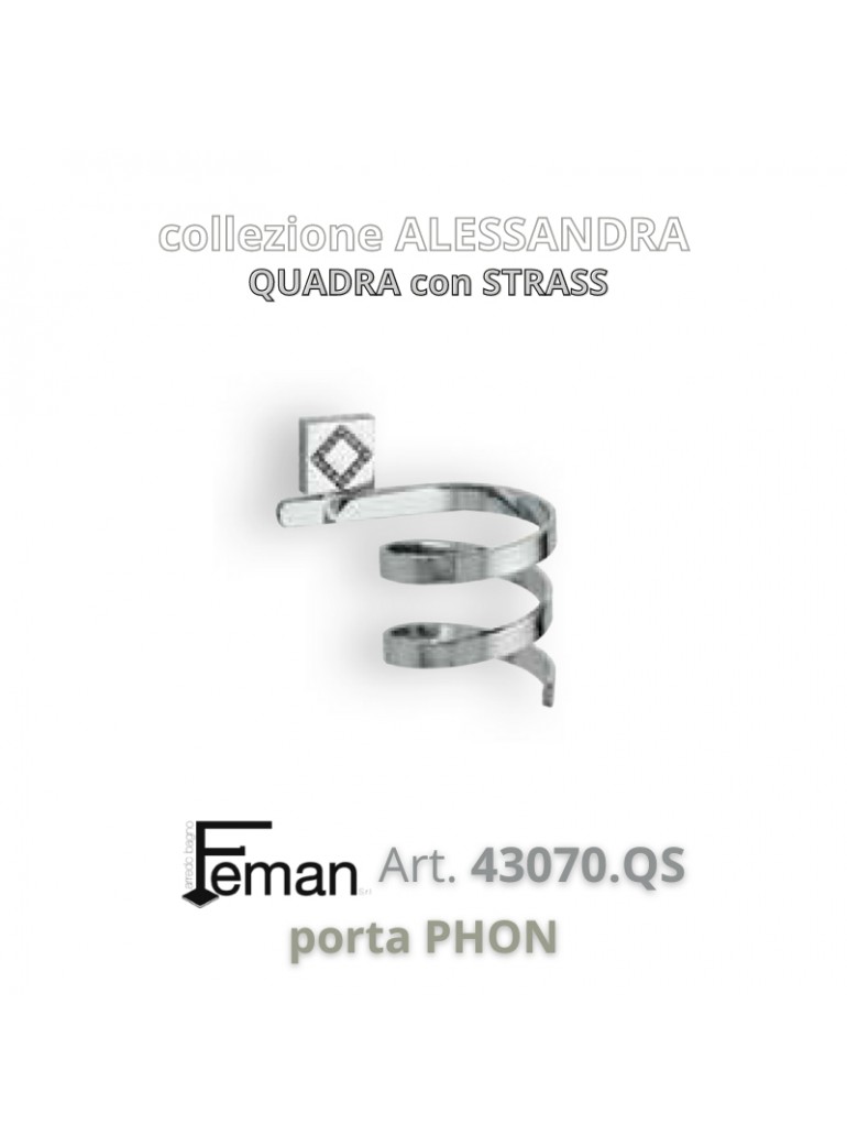 Serie ALESSANDRA Quadra STRASS PORTA PHON (Cromo)
