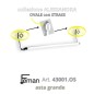 Serie ALESSANDRA Ovale STRASS ASTA GRANDE (Cromo)