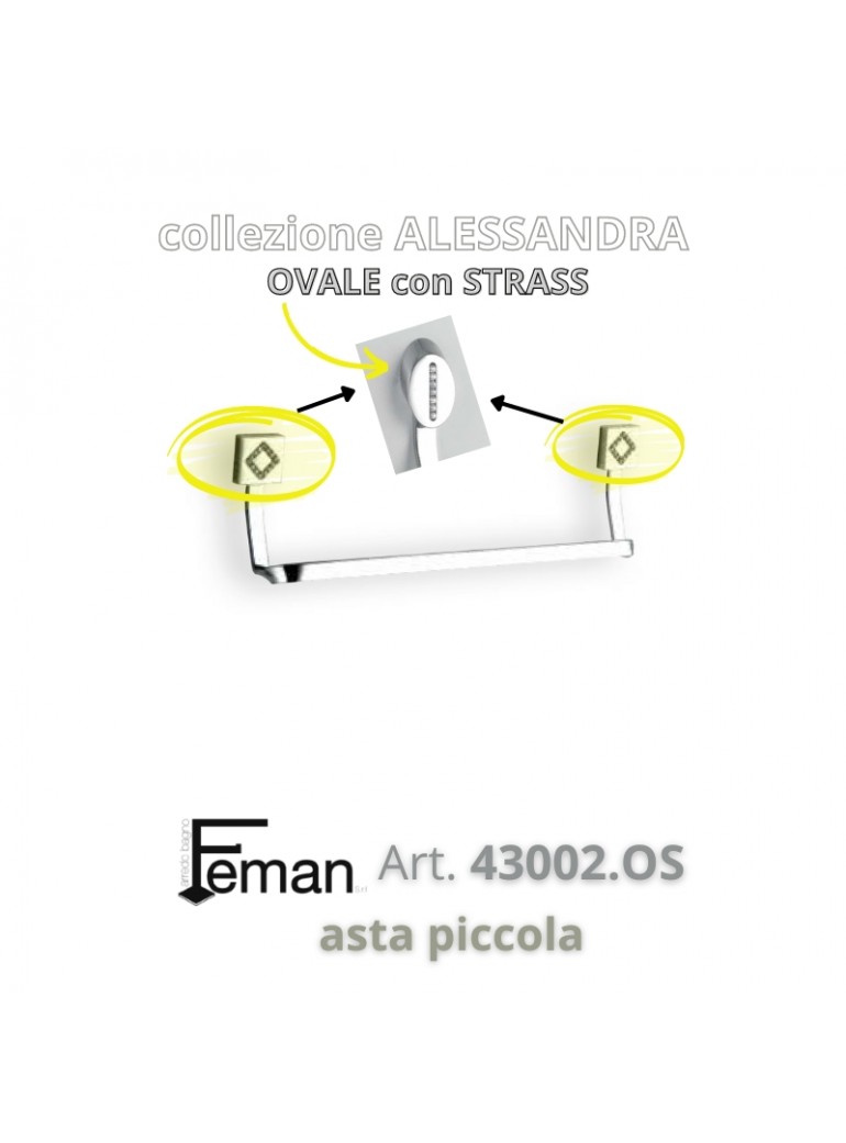 Serie ALESSANDRA Ovale STRASS ASTA PICCOLA (Cromo)