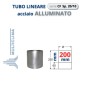 TUBO Sp. 20/10 da  25cm Ø 200mm ACCIAIO ALLUMINATO