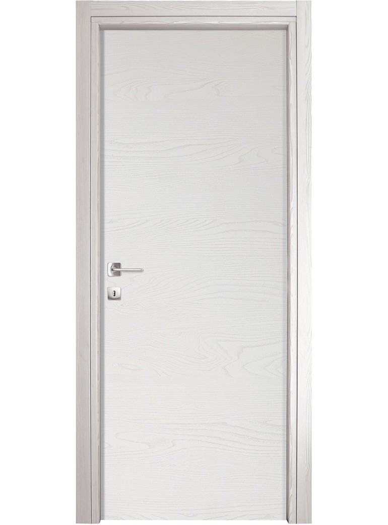 PORTA 80x210x10 ALBA a BATTENTE REVERSIBILE Frassino Bianco