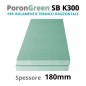 Porongreen SB K300 Sp. 180mm BATTENTATO pacco da  2,16 mq (Nr.03 Lastre cm 60x120)