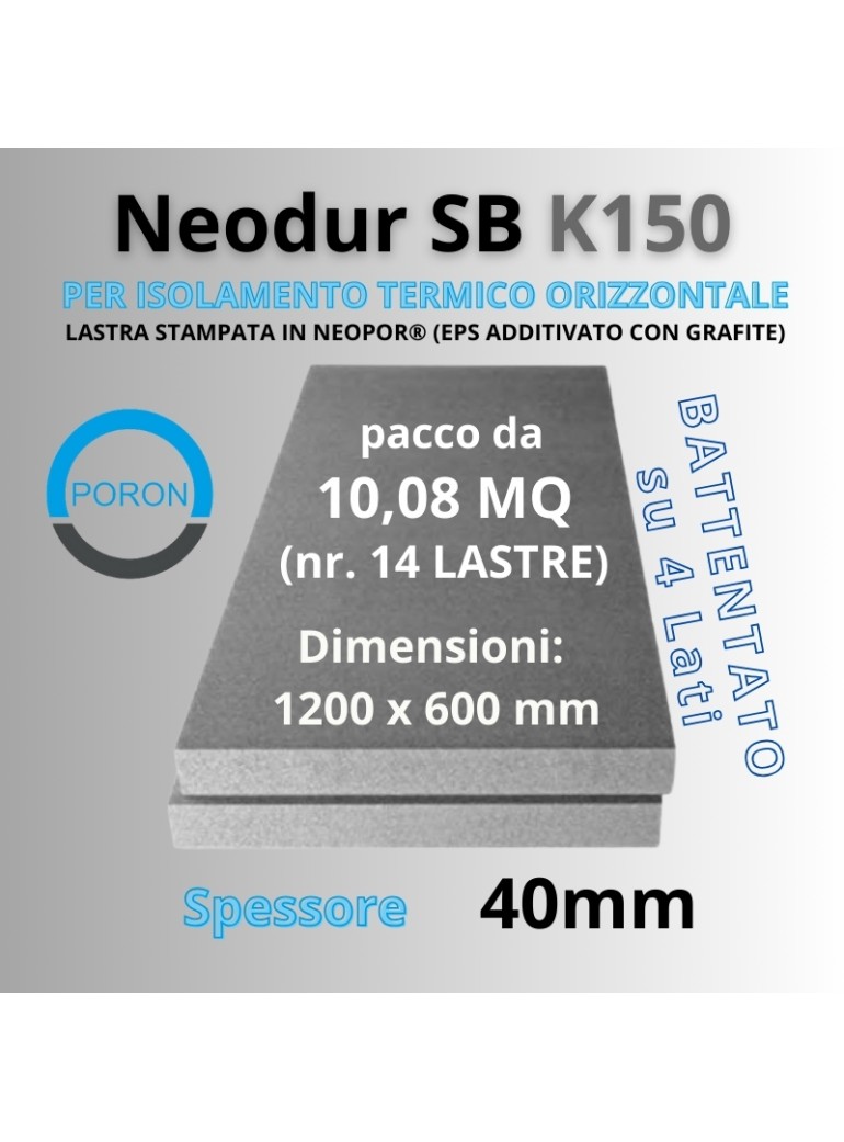 Neodur SB K150 Sp.  40mm BATTENTATO pacco da...