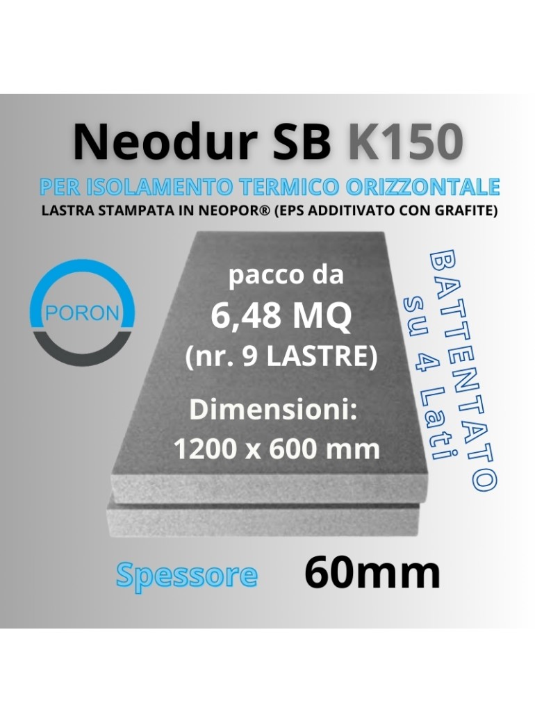 Neodur SB K150 Sp.  60mm BATTENTATO pacco da...