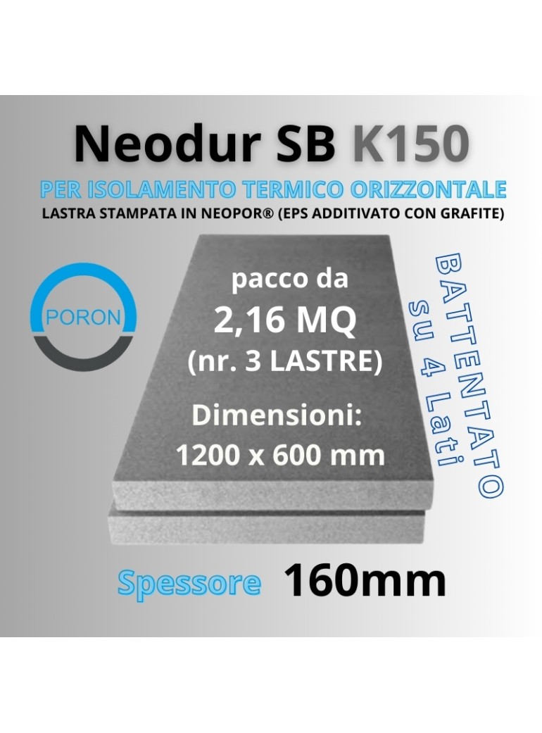 Neodur SB K150 Sp. 160mm BATTENTATO pacco da...