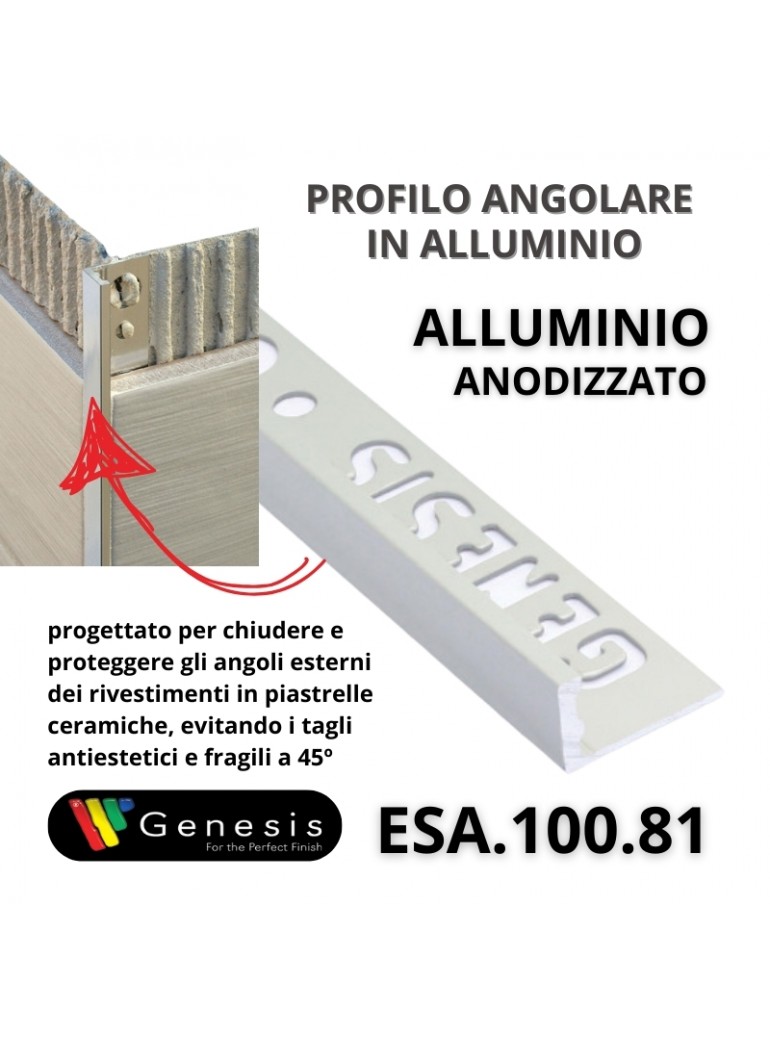 Profilo angolare alluminio 10mm - 250cm Colore:...