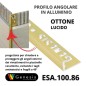 Profilo Angolare alluminio 10mm - 250cm Colore:  OTTONE LUCIDO (86)