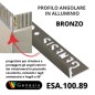 Profilo Angolare alluminio 10mm - 250cm Colore:  BRONZO (89)