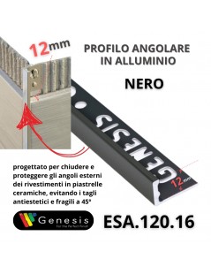 Profilo Angolare alluminio 12mm - 250cm Colore:  NERO (16)