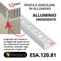 Profilo angolare alluminio 12mm - 250cm Colore:  Alluminio Anodizzato (81)
