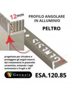 Profilo angolare alluminio 12mm - 250cm Colore:  PELTRO (85)