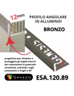 Profilo angolare alluminio 12mm - 250cm Colore:  BRONZO (89)