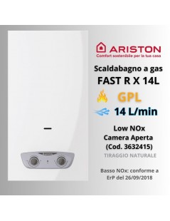 Scaldabagno a gas Ariston  FAST R X 14L GPL  Low NOx – Camera Aperta (Cod. 3632414)